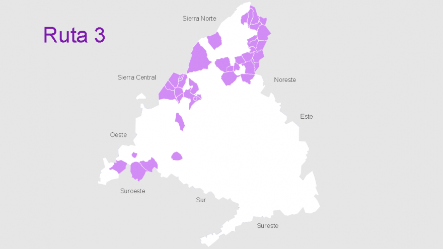 Mapa oficinas móviles ruta 3