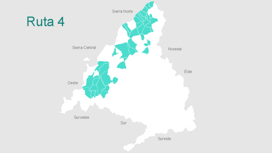 Mapa oficinas móviles ruta 4